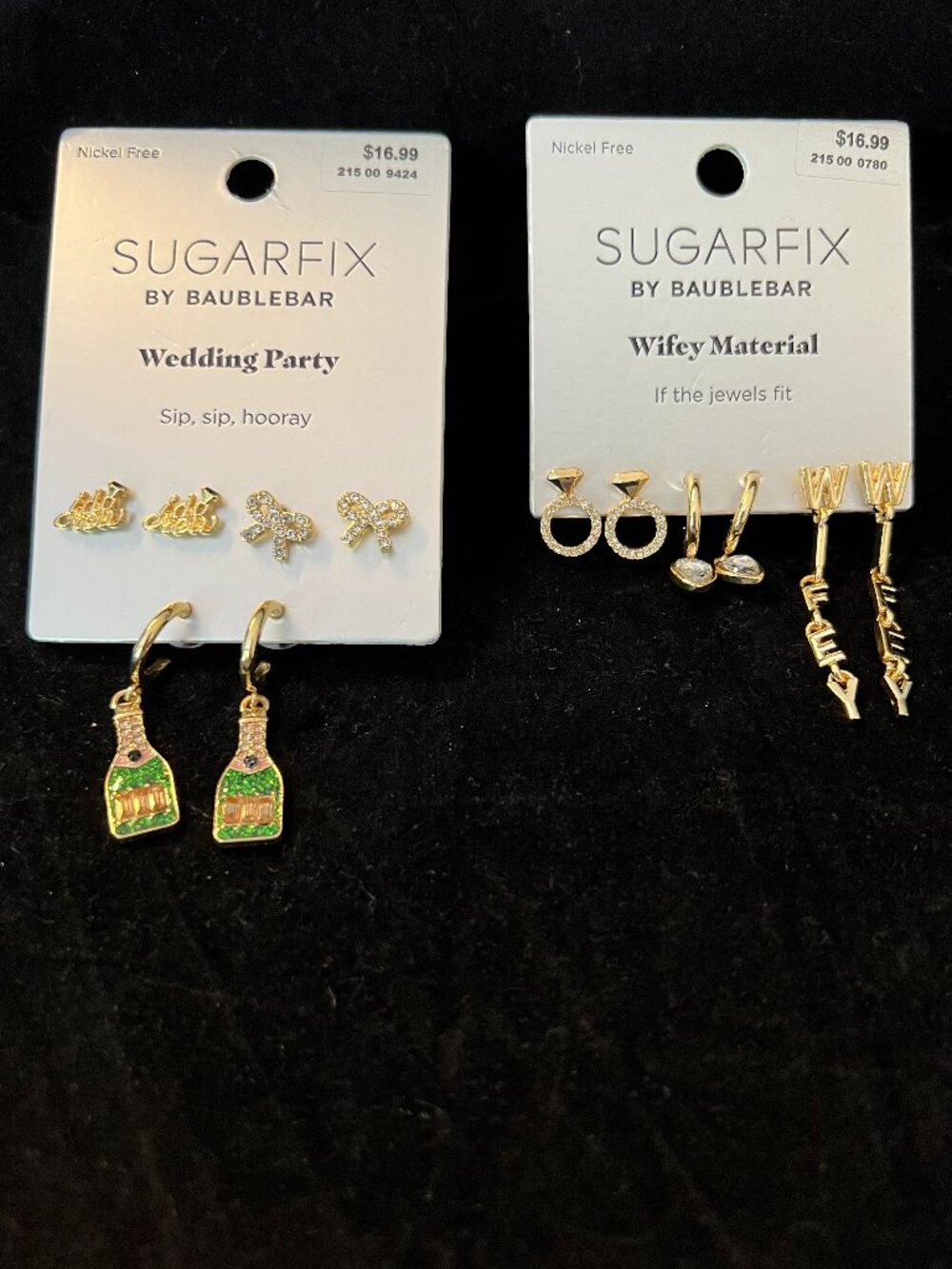 SUGARFIX by BaubleBar Wedding Party Earring Sets NWT